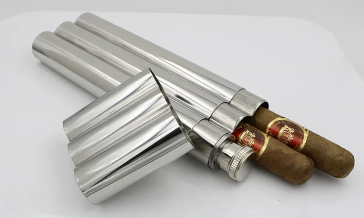 

3 piece stainless steel cigar tube with stainless steel tube to send a small gift wine jug!!!