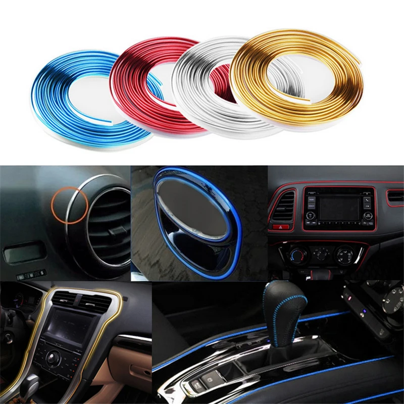 

DIY 5M Car Styling Interior Decoration Strips Moulding Trim Dashboard Door Edge Universal Car Auto Accessories In Car-styling
