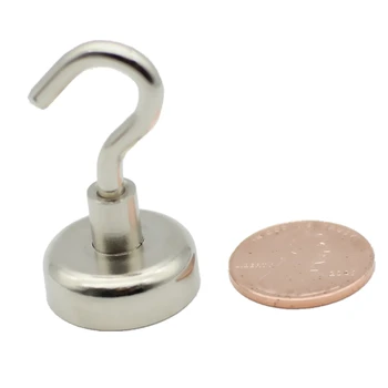 

Lifting Magnet Diameter 20mm Magnetic Pot with Opening Hook 12kg Pulling Strong Magnets Neodymium Permanent Magnetics 12pcs