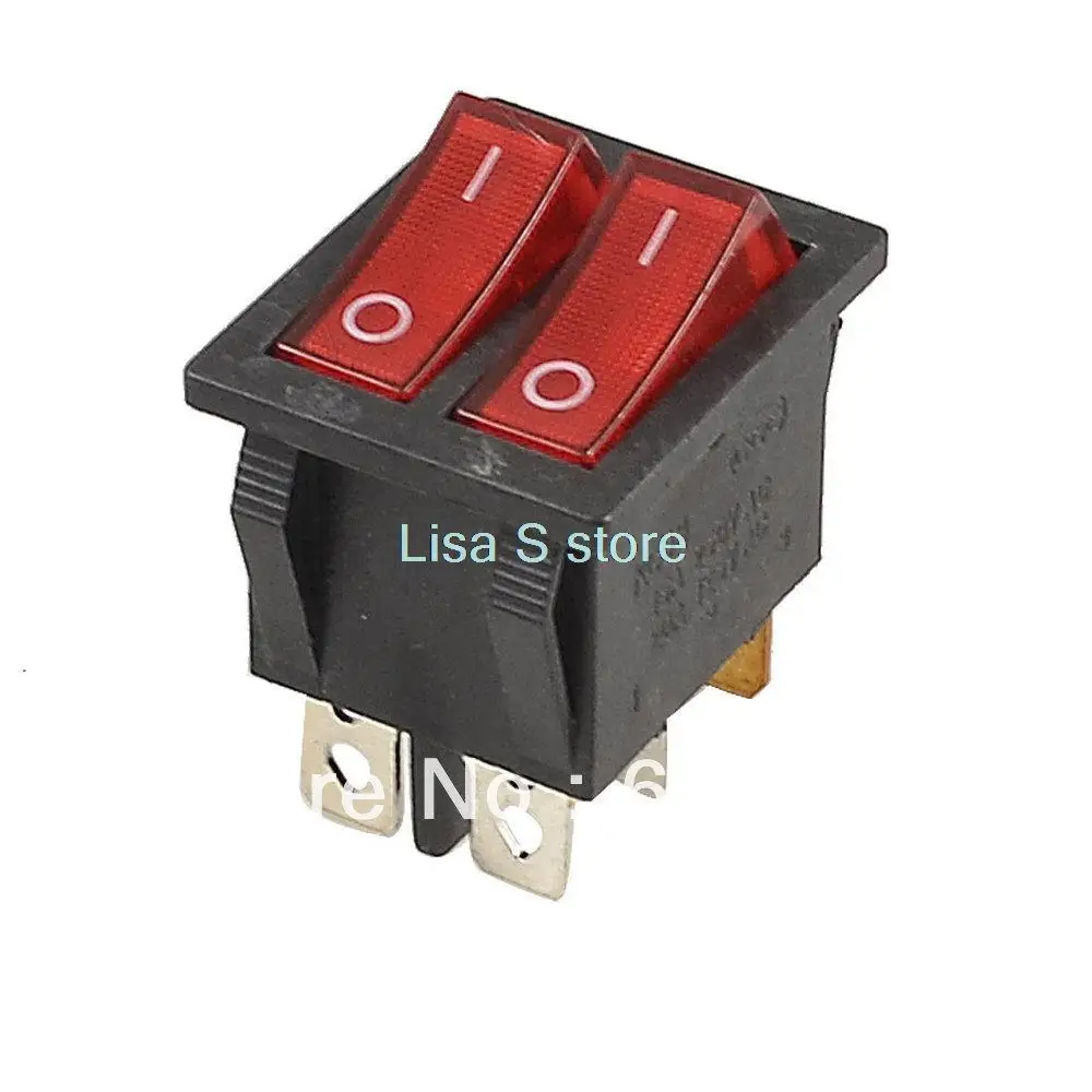 2 off Mains Rocker Switch SPST Green Red Green//Red