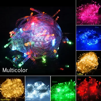 

10M 100 LED Christmas LED Light String Tree Hanging Fairy Party Lights Waterproof 8-Color Controllable Wedding Party Lights