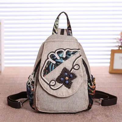 

Fashion String appliques Women Travel handbags!Nice National Embossing Lady Small Backracks All-match Multi-use Hasp backruck