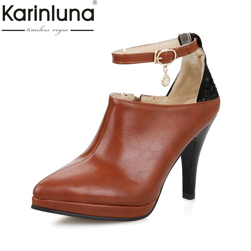 

KARINLUNA fashione large Size 33-43 high quality Women Shoes Woman Office Lady High Heels Platform Black white Pumps Lady