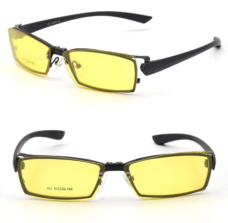 Новый 681 Для мужчин стекол кадр с поляризованных солнцезащитных очков и Ночное видение с антибликовым покрытием-клипсы для безопасности