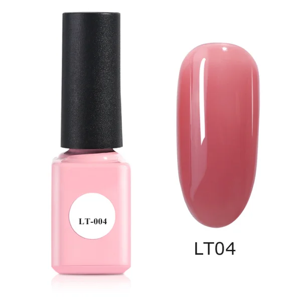 6ml Summer Nail Polish White Base Pink Brown UV Gel Varnish Soak Off Lacquer Nail Art Manicure Long Lasting Top Coat LELT01-06 - Цвет: LT-004