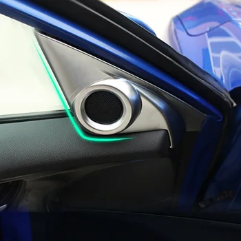 

For Honda Civic 10th 2016 2017 ABS Matte Chrome Car interior A-pillar Speaker horn ring panel cover trim car styling Accessories