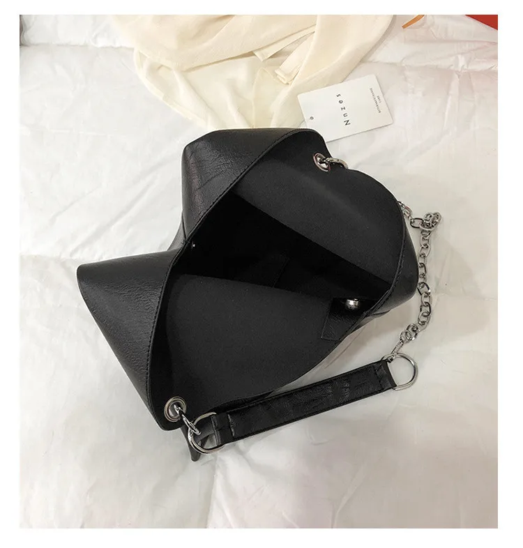 Модные сумки для женщин, вместительная сумка из искусственной кожи, женские сумки через плечо, дизайнерская Большая вместительная сумка на цепочке, черная женская сумка