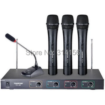 

Takstar TC-4R VHF Wireless Microphone system 1 Conference mic+3 Handheld mic for KTV, program hosting, outdoor activities ect.