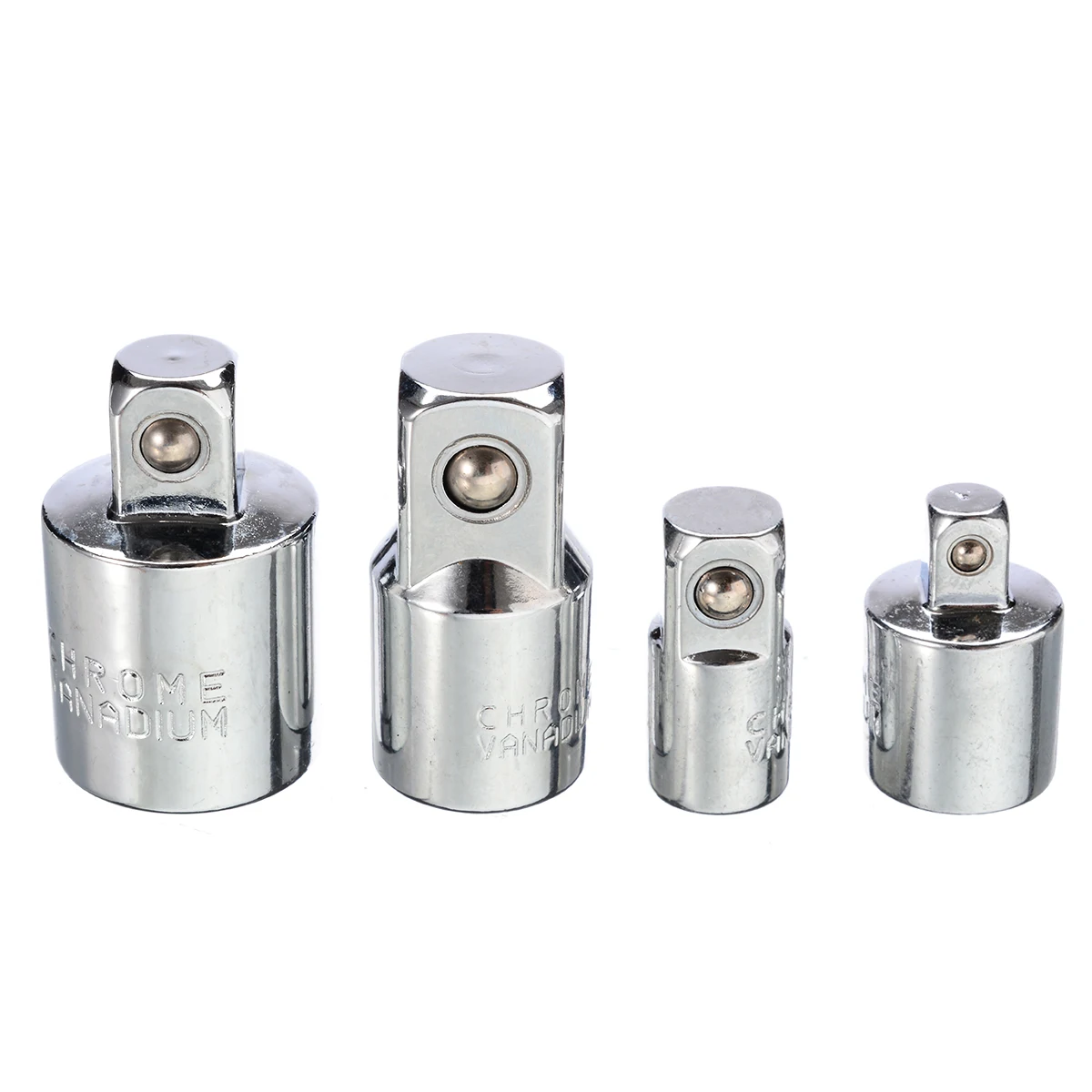 4Pcs 1/2" 1/4" 3/8" Socket Ratchet Converter Reducers Adapter Set Garage Silver Ratchet Socket Adapter Reducer Converter