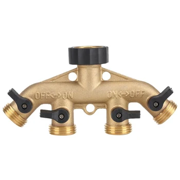 

3/4 Inch 4 Way Hose Pipe Splitter Nozzle Switcher Tap Connectors For Garden Irrigation American Thread