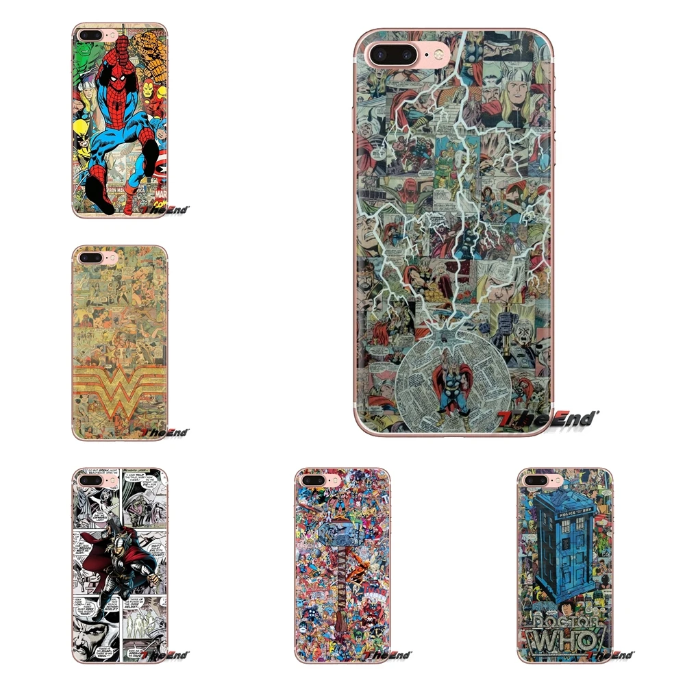 Мягкий ТПУ чехол для телефона Samsung Galaxy S3 S4 S5 Mini S6 S7 Edge S8 S9 S10 Plus Note 3 4 5 8 9 Comic Super Heroes Thor