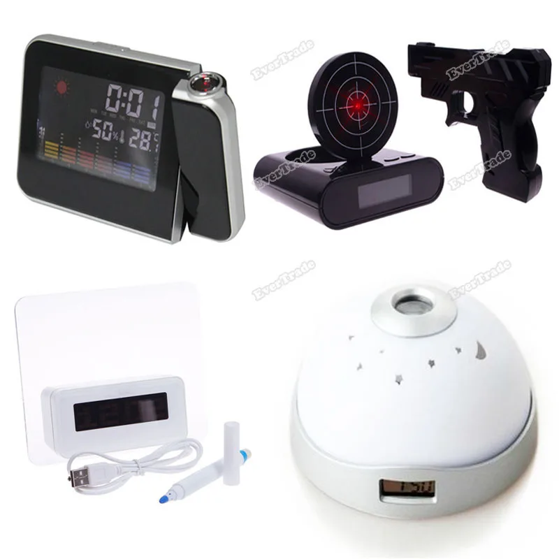 traderoom Newest Fashion Magic LED Color Change Projection Projector Alarm Clock rising stars