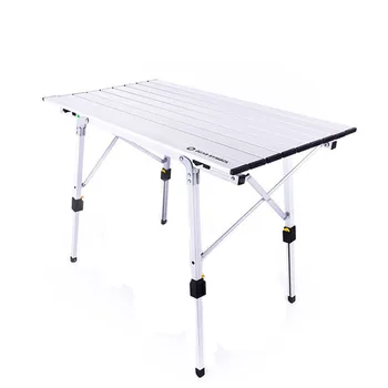 

Height Adjustable Table Folding Silver Desk Portable Camping BBQ Hiking Traveling Outdoor Picnic Foldable AL Ultralight Tables