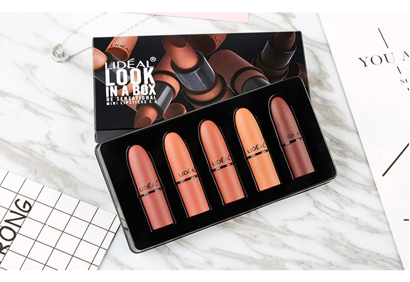 5 цветов/набор водостойкая губная помада|matte batom|brand lipstick mattelipstick brand matte |