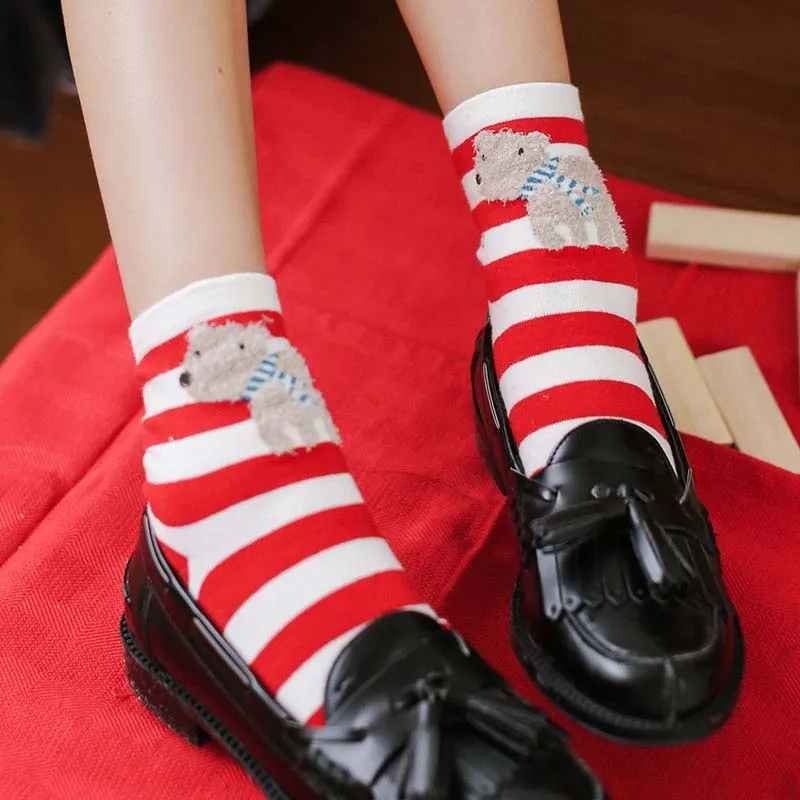 Зима экипажа Рождество забавные хлопковые носки Harujuku смайлики с Санта Клаусом и снеговиком Забавный женский Книги по искусству Носки