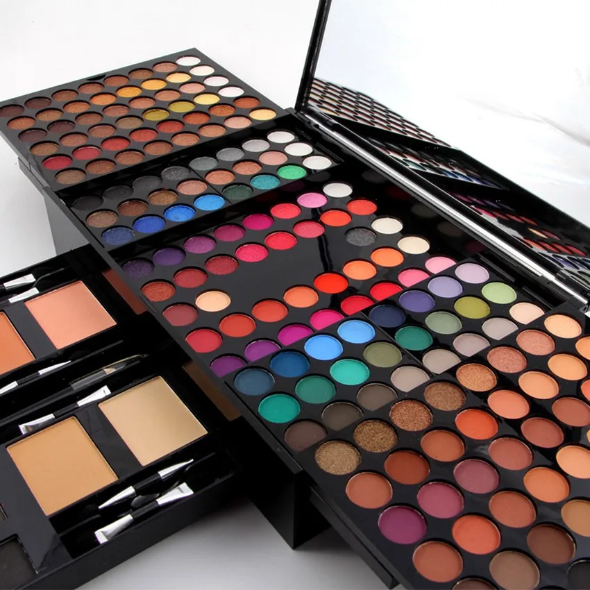 

Miss Rose Makeup set Piano Box in Aluminum Box Eyeshadow Powder Blush Multifunctional Professional 180 Color Cosmetic Tools
