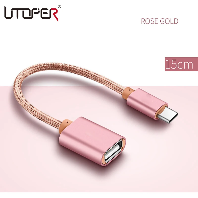 

USB OTG Type C to USB Adapter OTG Fast Charging 15cm Type-C Charger Data Cable Converter For Macbook Samsung Xiaomi Huawei USB-C