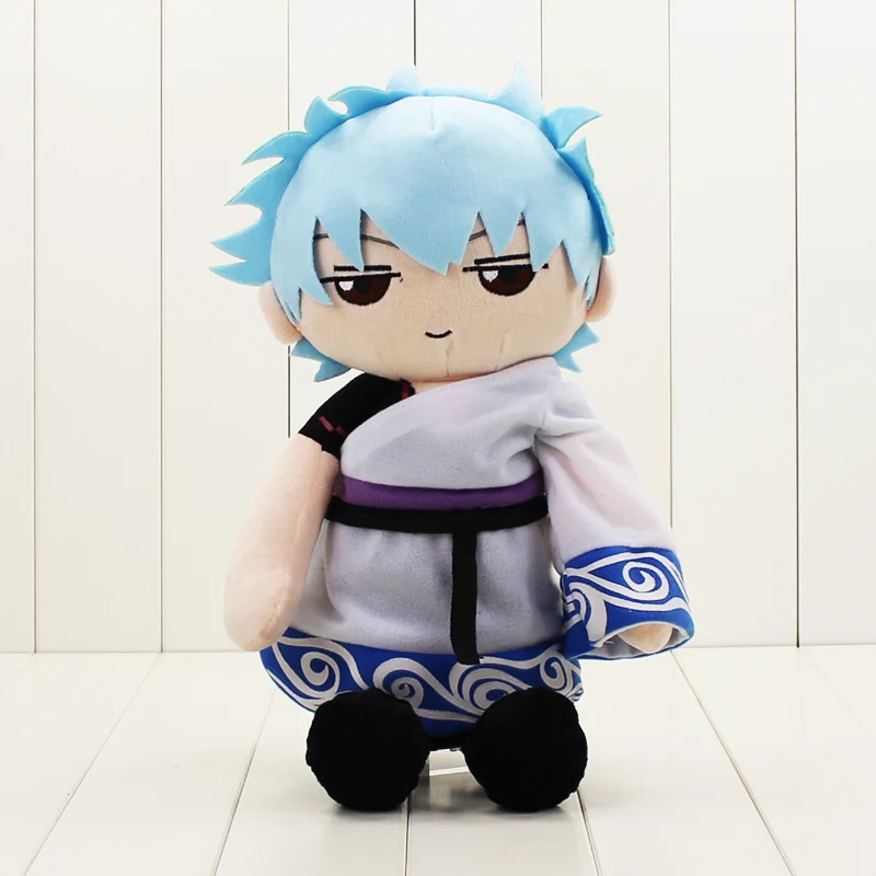 

45cm Gintama Plush Toy Gintoki Sakata Stuffed Doll Silver Soul Cartoon Toy