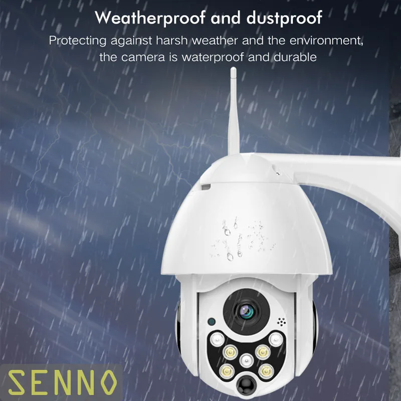 

1080P 2MP Wireless IP Camera Wifi Speed Dome PTZ Outdoor Weatherproof IP66 Two Way Audio IR Night Vision Security Camera