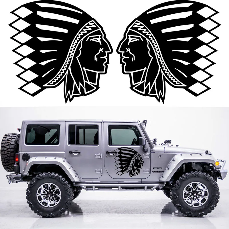 

2x Indian Head Graphic (one for each side) Camper Van RV Trailer Truck Motor Home Vinyl Graphics Kit Decals Car Stickers