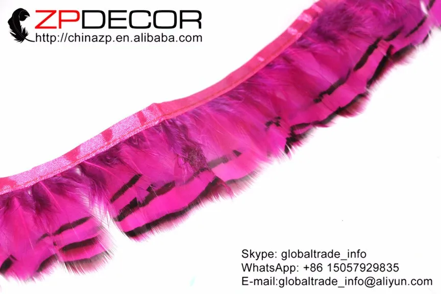dyed hot pink CHUKAR PARTRIDGE Hen Feather trim (34)