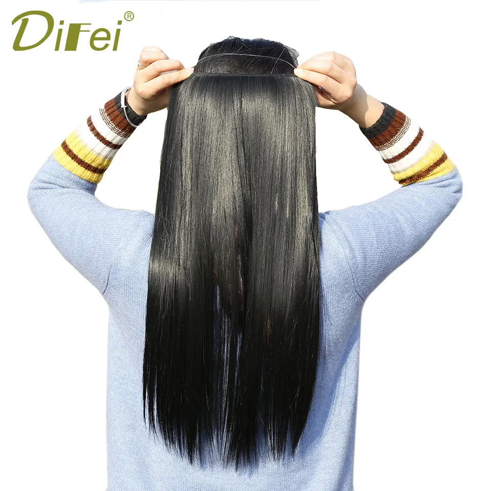 Buy DIFEI 22 Inch Women Fish Line Hair Extensions