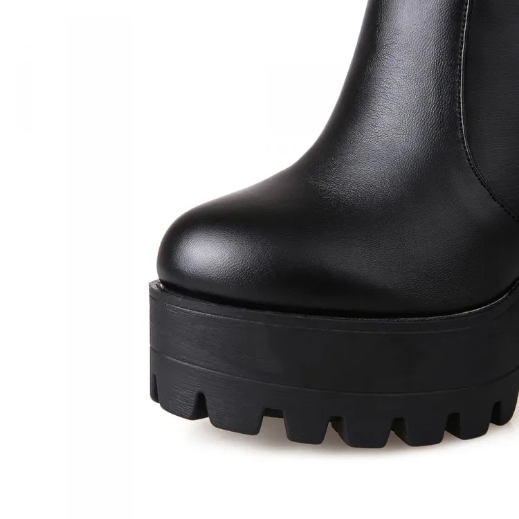 Женские осенне-зимние сапоги ботинки на высоком каблуке до колена ботинки на платформе выше колена sys-870