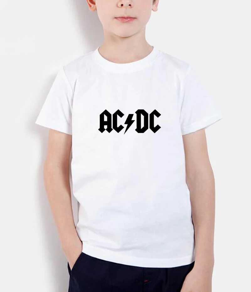 

2018 new fashion t shirts summer ac/dc printing tops kids t shirt brand clothes casual o neck bpys girls t-shirts short sleeve