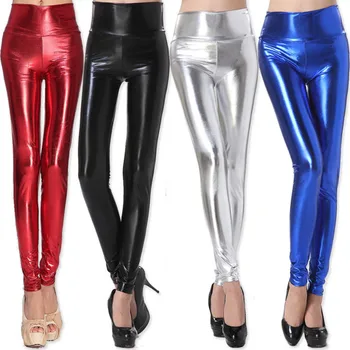 

wholesale Adult Spring Laser Reflective Sequins Jazz Glossy Black Silver Gold Red Costumes skinny Harem Hip Hop Dance Leggings