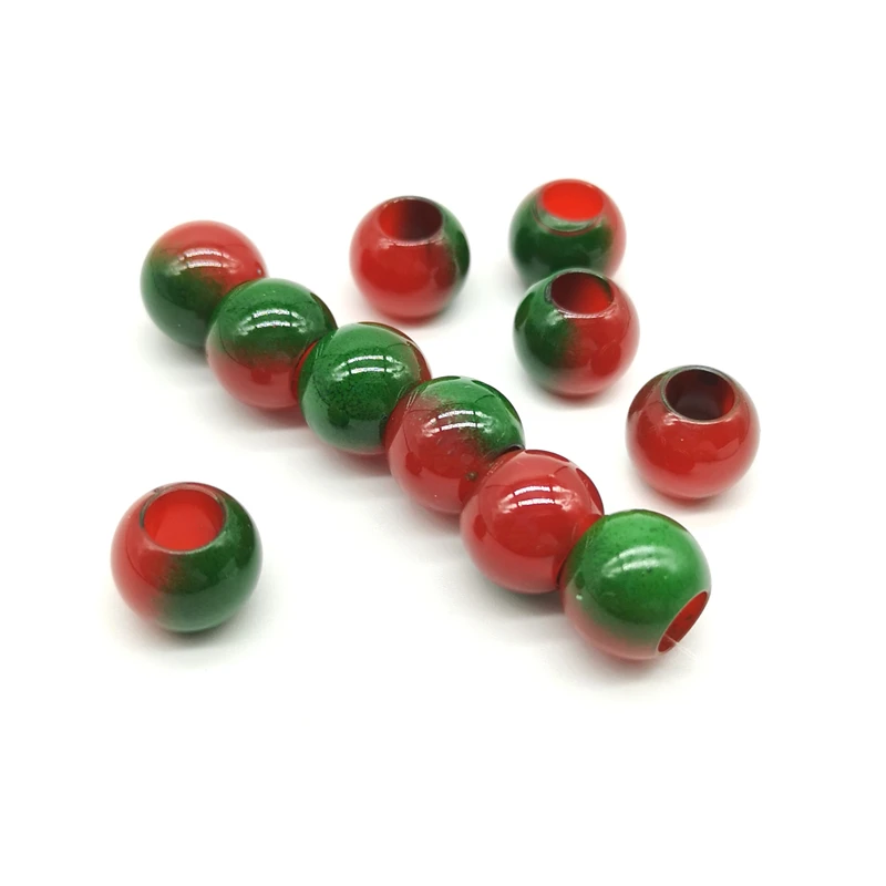 20 pcs 12mm Big Hole Beads Round Beads for Jewelry Making Acrylic Beads Multicolor Loose Bead Jewelry DIY Accessory