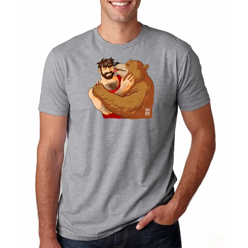 

Daddy Bear T-Shirts Men Barebeef Gaybear Gayart Gay Pride LGBT Short Sleeve Novelty Tees Crew Neck 100% Cotton Clothes T Shirt