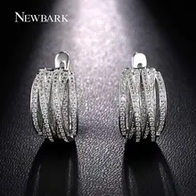 NEWBARK New Vintage Trendy Earrings Silver Color Jewelry European Innovative Cross Pave AAA CZ Crystal Jewelry For Women Gift