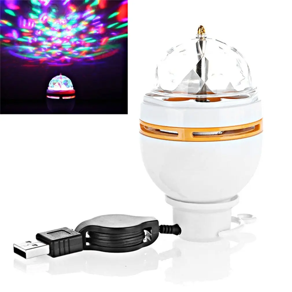 

Newest 3W LED Portable Stage DJ Light Auto Rotating Bulb with USB Interface @8
