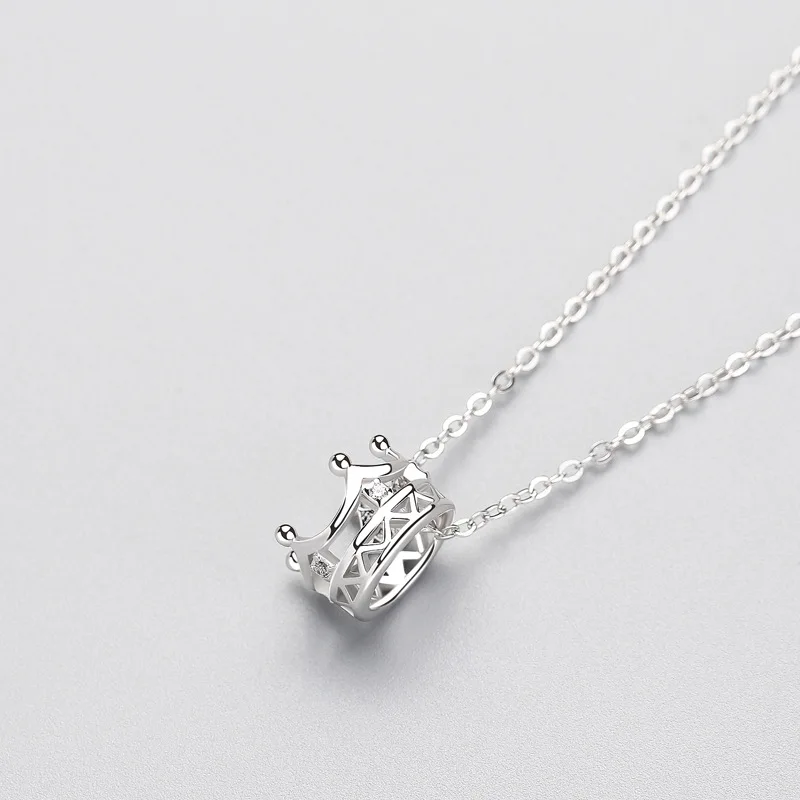 INZATT Мода подлинный 925 серебро Циркон Корона кулон ожерелье для женщин Bijoux Ювелирные изделия День рождения модный подарок