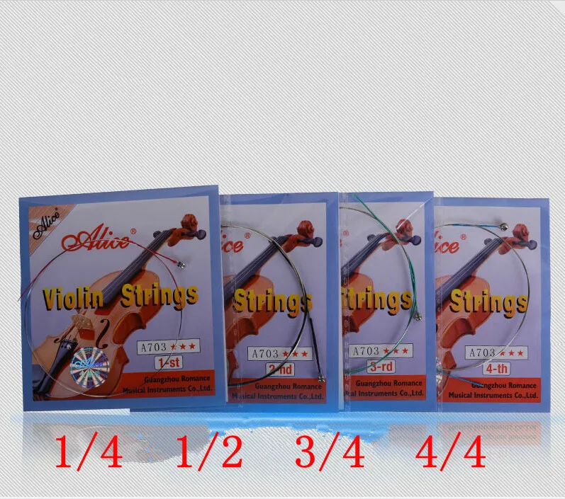 50 Sets Violin Strings E A D G for Violino 1/4 1/2 3/4 4/4 Strings A703
