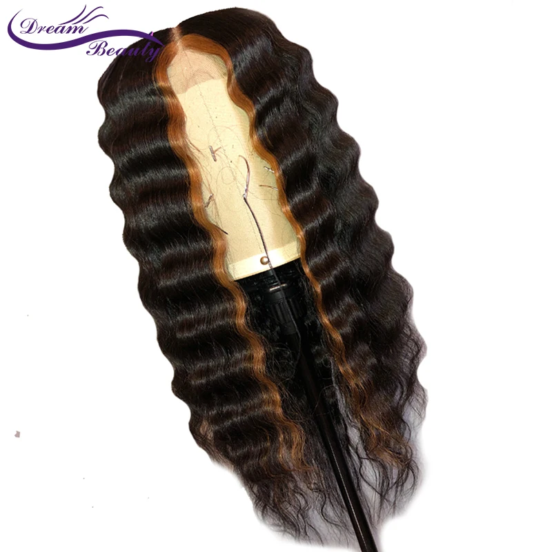 Highlight Color Lace Front Human Hair Wigs 150% Density Brazilian Remy hair Wavy Glueless Lace Wigs with Baby Hair Dream Beauty Highlight Color Lace Front Human Hair Wigs 150% Density Brazilian Remy hair Wavy Glueless Lace Wigs with Baby Hair Dream Beauty