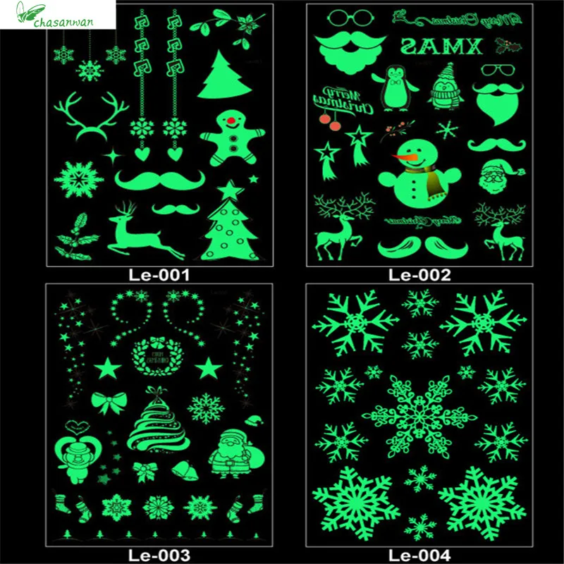 Рождественские украшения 1 шт. светящиеся временные татуировки наклейки Рождественская вечеринка год Декор рождественские украшения Navidad. L