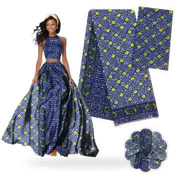 

silk fabric digital printed fabric nigerian ankara African wax pattern 4 yards silk fabric +2 yards chiffon for dress