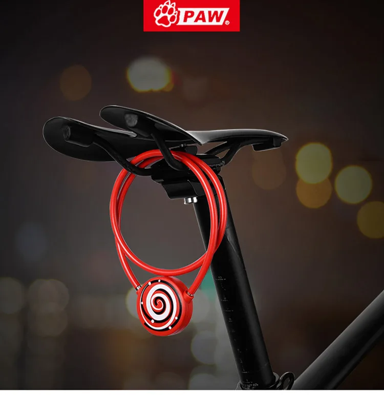 PAW Bicycle Lock Steel wire Cable Lock Mountain Bike locks Glass Door Cabinet Anti-theft Security Riding Equipment Accessories (1)