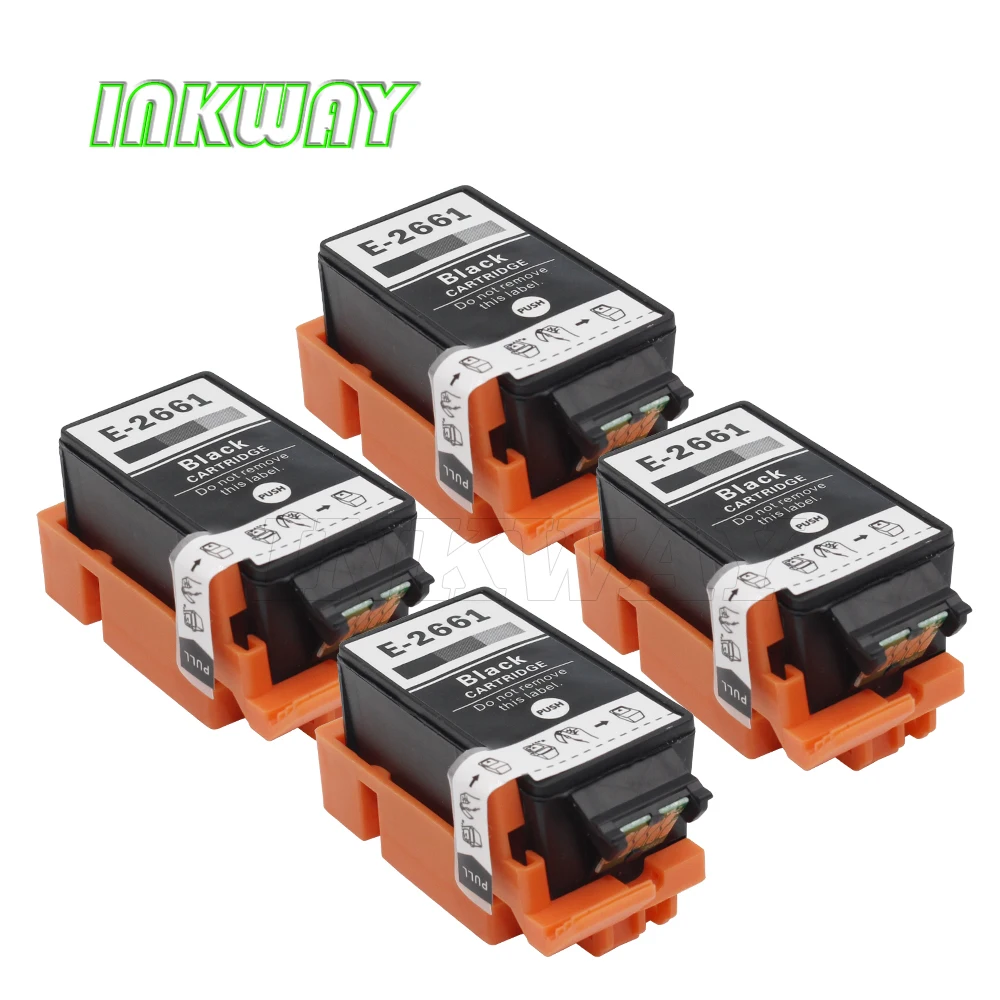 INK WAY 4 PCS Replacement ink for 266 BK C13T26614010 Black Ink Cartridge WorkForce WF-100 W | Компьютеры и офис