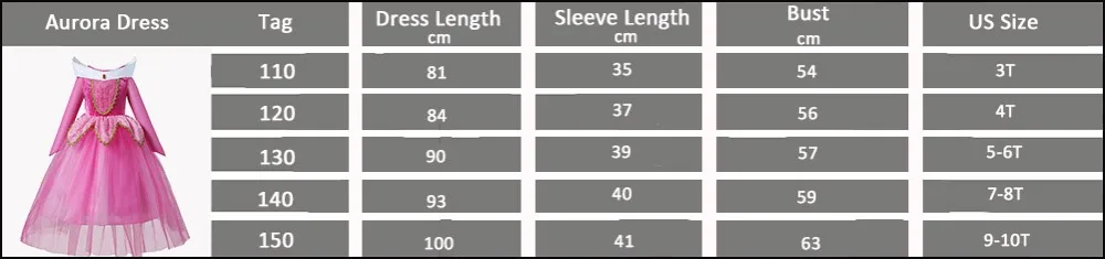 PaMaBa Авроры для девочек платье принцессы фантазия платье-пачка Розовый/Голубой цвет длинный рукав Аврора костюмы для косплея на Хэллоуин Костюмы