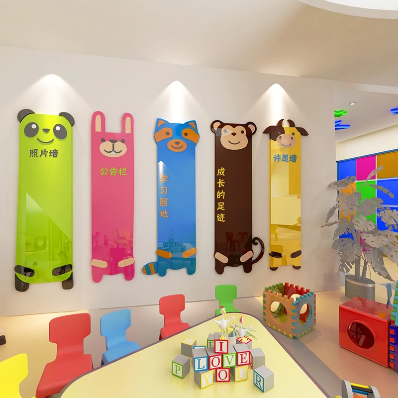 掲示板3dウォールステッカー装飾幼稚園教室フォトウォールディスプレイボード漫画sticke ウォール ステッカー Aliexpress