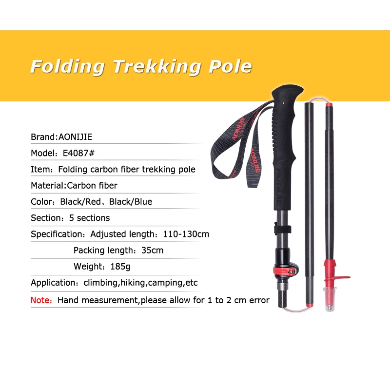 AONIJIE E4087  Folding Ultralight Carbon Fiber Quick Lock Trekking Poles  12