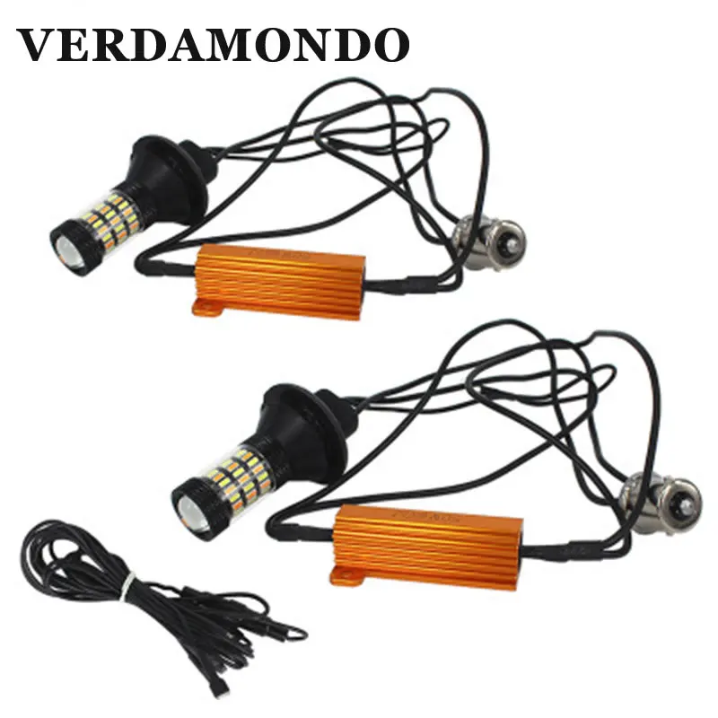 2 шт. 1156 7440 3156 4014 60smd светодиодный двухцветная белого и желтого цвета сигнал