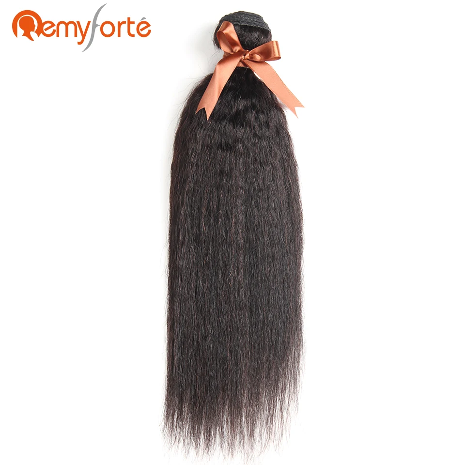 Remy Forte Natural Color Kinky Straight Human Hair Bundles