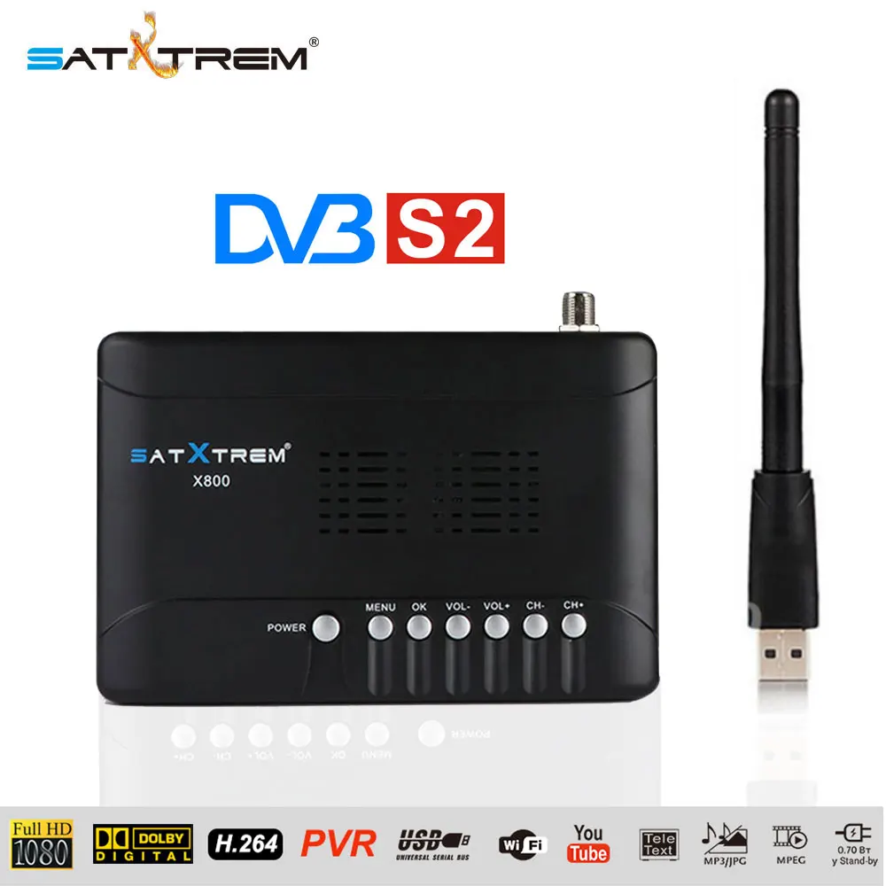 Satxtrem X800 спутниковый HD приемник с MT7601 Wifi Cccam DVB S2 Цифровой Full HD 1080P рецептор Azamerica ТВ тюнер приемник