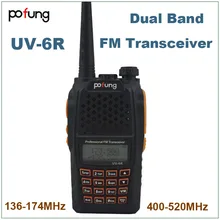 Pofung Baofeng 2015 VHF UHF 136-174MHz & 400-520MHz Two Way Radio UV-6R Walkie Talkie Dual Band FM Transceiver w/Earpiece