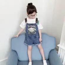 Детская одежда джинсы для девочек штаны на завязке летнее платье новые девушки Крупные девушки slack джинсовые шорты для девочек штаны на завязке