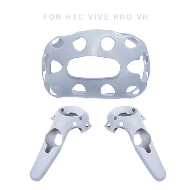 Для htc VIVE PRO VR силиконовый чехол, гарнитура виртуальной реальности, контроллер, ручка, чехол, оболочка для htc Vive Pro VR, очки - Цвет: Gray Set Case