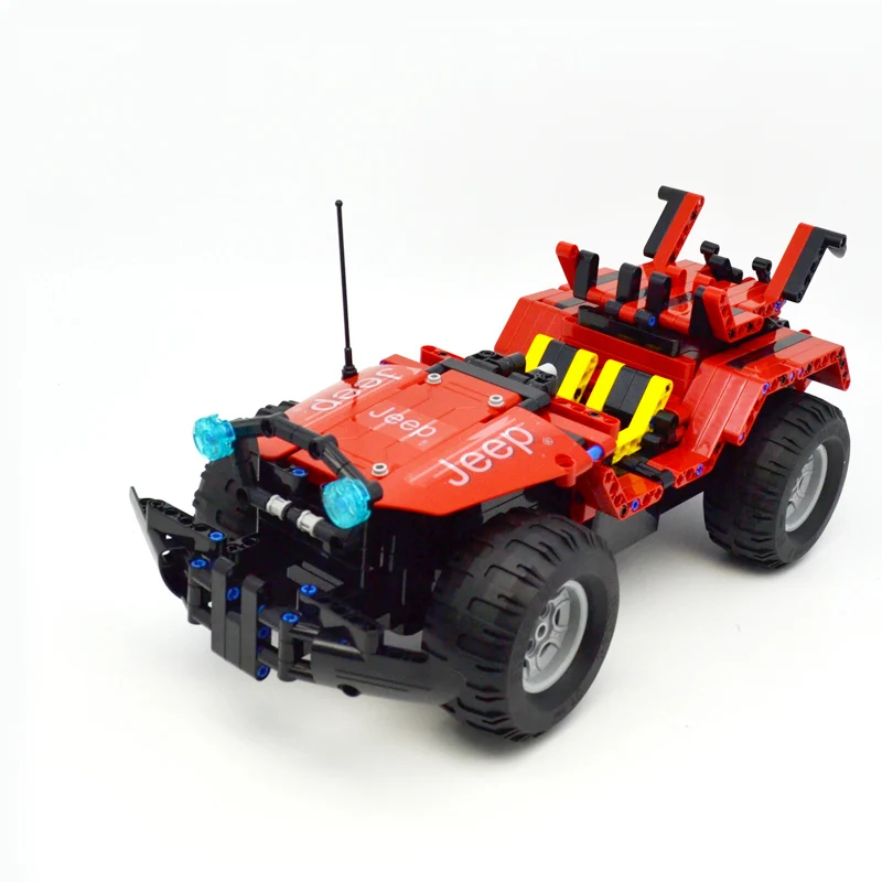 531pcs Legoing Technic Series Building Blocks RC Car Red Jeep Wrangler 2 IN 1 Off-Road Climbing Cross Country Trucks Bricks Toys